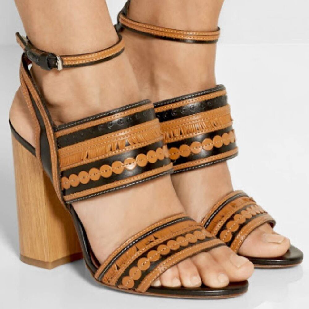 Tabitha Simmons Shaewood Block Heel Fringe Sandals